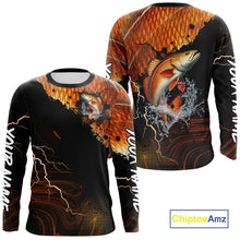 Load image into Gallery viewer, Personalized Redfish Fishing jerseys, Redfish scales lightning thunder tournament fishing shirts NQS11225