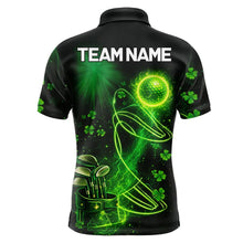 Load image into Gallery viewer, Green shamrock lightning thunder St Patrick's Day Mens Golf Polo Shirts custom mens golf outfits NQS11415