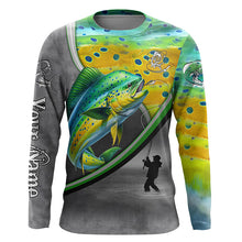 Load image into Gallery viewer, Mahi mahi ( Dorado) fishing personalized saltwater fishing shirts fishing apparel NQS1411