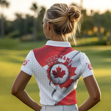 Load image into Gallery viewer, Canadian flag Womens golf polo shirts custom white team patriotic golf shirts ladies NQS9657
