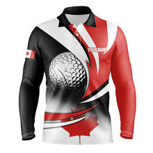 Load image into Gallery viewer, Canadian Flag Mens Golf Polo Shirts Custom patriotic golf outfits men, personalized golf gifts NQS8213