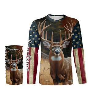 Deer Hunting american flag patriotic Custom Name 3D All over print shirts Plus Size NQS820