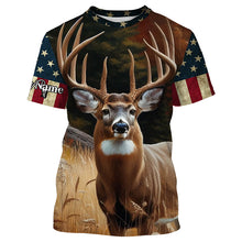 Load image into Gallery viewer, Deer Hunting american flag patriotic Custom Name 3D All over print shirts Plus Size NQS820