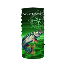 Load image into Gallery viewer, Personalized Musky Green Long Sleeve Performance Fishing Shirts, Muskie compass tournament Shirts NQS6333