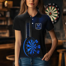 Load image into Gallery viewer, Personalized Black and Blue Darts Shirt For Women Custom Dart Outfit Team Jerseys NQS9498