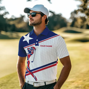 Personalized Texas flag patriotic golf white Mens golf polo shirts custom mens golf wears NQS9357