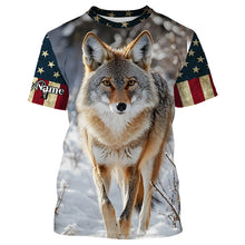 Load image into Gallery viewer, Coyote Hunting american flag patriotic Custom Name 3D All over print shirts NQSD126