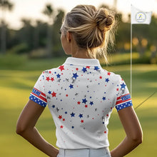 Load image into Gallery viewer, Freedom 250th Anniversary American Flag Golf Polo shirts for Women Custom patriotic team golf outfit NQS11445