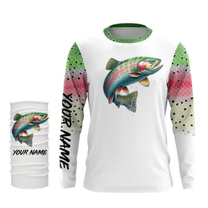 Rainbow Trout Fishing Scales Custom long sleeve Fishing Shirt, Personalized Trout Fishing Jerseys NQS574