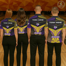 Load image into Gallery viewer, Yellow and Purple pattern Bowling shirts For Men Custom Team Bowling Jerseys, Gift For Bowler NQS11242