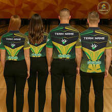 Load image into Gallery viewer, Yellow and Green pattern Bowling shirts For Women Custom Team Bowling Jerseys, Gift For Bowler NQS11244