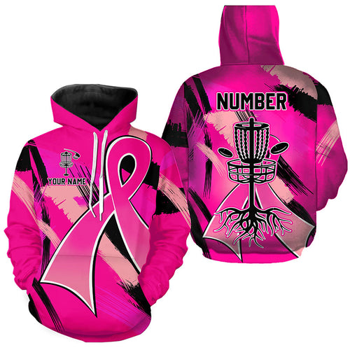 Pink ribbons Breast Cancer Golf Hoodies custom team breast cancer disc golf hoodie NQS8702