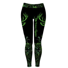 Load image into Gallery viewer, Deer camo leggings green camo Custom Name camo leggings women - NQS2626