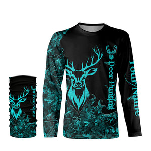 Deer Hunting serenity blue Camo Customize Name 3D All Over Printed Shirts Personalized Hunting gifts NQS2628