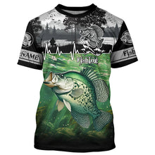 Load image into Gallery viewer, Crappie Fishing UV protection Custom name long sleeves fishing shirts for men, women, kid NQS2639