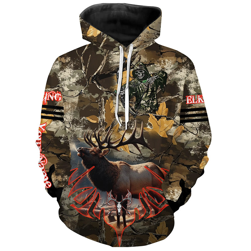 Elk Hunting Camo Grim Reaper Bow Hunting Archery Custom Name 3D All over print shirts NQS722