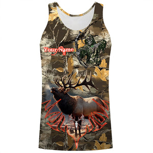 Elk Hunting Camo Grim Reaper Bow Hunting Archery Custom Name 3D All over print shirts NQS722