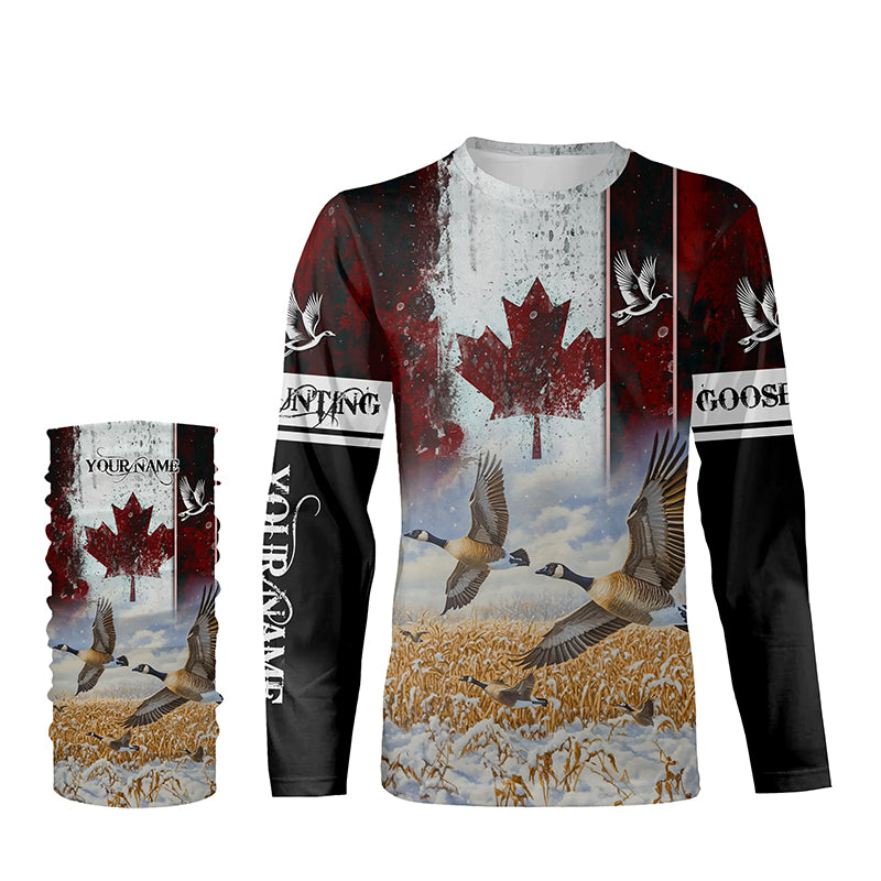 Canada flag Goose hunting Customize 3D All Over Printed Shirts Personalized Waterfowl Hunting gifts NQS851