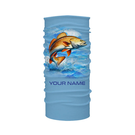 Redfish puppy drum Fishing Custom Long Sleeve Performance Fishing shirts Eat Drink Fish Repeat | Blue NQS6612