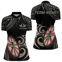 Load image into Gallery viewer, Personalized Black tribal pattern Darts Shirts For Women Custom Retro Team Darts Jerseys NQS9551