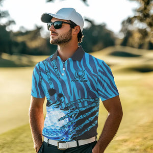 Personalized Funny Claw Blue Camo Golf Polo Shirts For Men Custom mens golf tops outfit NQS9705