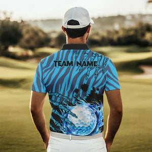Personalized Funny Claw Blue Camo Golf Polo Shirts For Men Custom mens golf tops outfit NQS9705