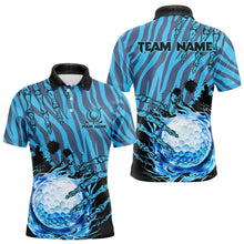 Load image into Gallery viewer, Personalized Funny Claw Blue Camo Golf Polo Shirts For Men Custom mens golf tops outfit NQS9705