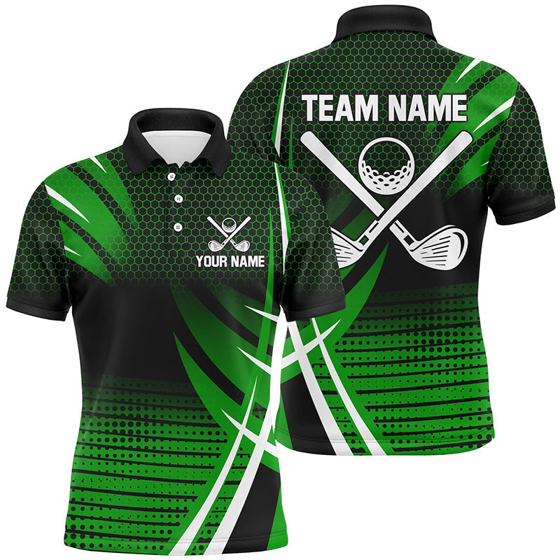 Mens golf polo shirt custom cool golf shirts, golfing gifts for team | Green NQS7487