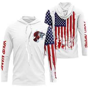 American flag Crappie fishing personalized patriotic UV Protection Fishing Shirts for mens, women, kid NQS5485