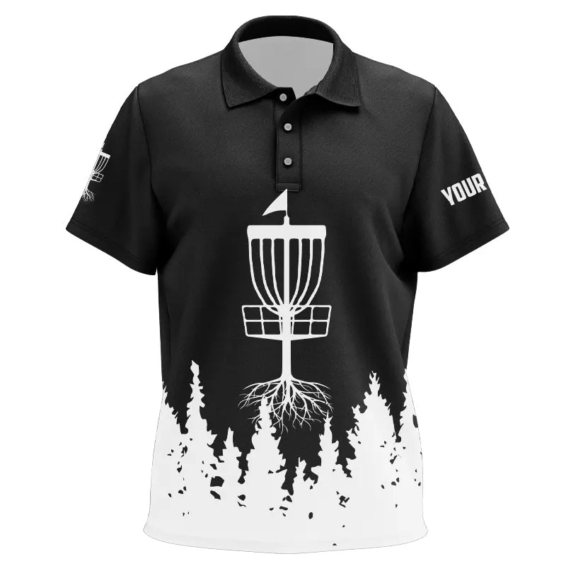 Black and White Kid Disc golf polo shirts custom name disc golf jerseys NQS9195