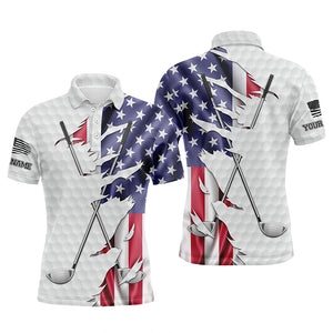 Red, white, and blue American flag men golf polo shirts custom patriotic golf performance shirts NQS5498