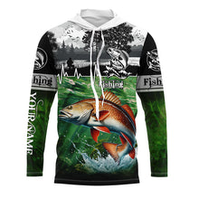 Load image into Gallery viewer, Redfish puppy drum Fishing UV protection Custom name long sleeves fishing shirt for men, women, Kid NQS2651