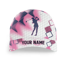 Load image into Gallery viewer, Pink golf hat for women custom name golf cap hat, gift for golf lovers NQS3490