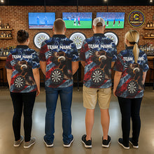 Load image into Gallery viewer, American Flag Eagle Lightning Thunder Dart Shirts For Women Custom Patriotic Dart Team Jerseys NQS11504