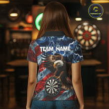 Load image into Gallery viewer, American Flag Eagle Lightning Thunder Dart Shirts For Women Custom Patriotic Dart Team Jerseys NQS11504