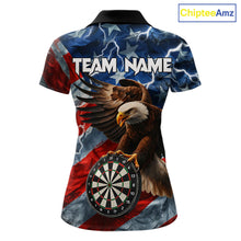 Load image into Gallery viewer, American Flag Eagle Lightning Thunder Dart Shirts For Women Custom Patriotic Dart Team Jerseys NQS11504