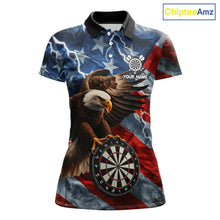Load image into Gallery viewer, American Flag Eagle Lightning Thunder Dart Shirts For Women Custom Patriotic Dart Team Jerseys NQS11504