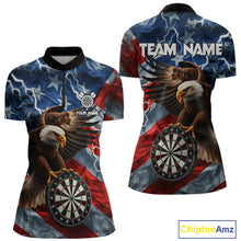 Load image into Gallery viewer, American Flag Eagle Lightning Thunder Dart Shirts For Women Custom Patriotic Dart Team Jerseys NQS11504