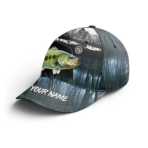 Bass fishing blue camo Custom fishing hat Unisex Fishing Baseball Angler bass fishing hat cap NQS4974