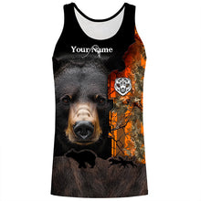 Load image into Gallery viewer, Black bear hunting dog orange camo Custom Name 3D All Over Printed Shirts Personalized hunting apparel NQS4169