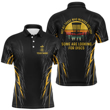 Load image into Gallery viewer, Retro Men disc golf polo shirt Custom Not all who wander are lost, some are looking for discs | Yellow NQS8750