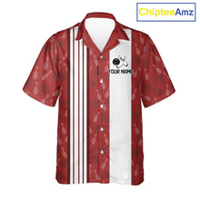 Load image into Gallery viewer, Funny Retro Hawaiian bowling shirts Custom That's some bowshit bowling button up shirts | Red NQS11509