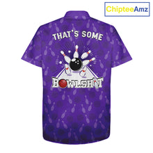 Load image into Gallery viewer, Funny Retro Hawaiian bowling shirts Custom That's some bowshit bowling button up shirts | Purple NQS11510