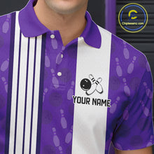 Load image into Gallery viewer, Custom Retro Bowling Team Shirts For Men That's some bowshit Funny Bowling Pattern Jerseys | Purple NQS11510