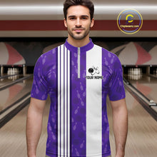 Load image into Gallery viewer, Custom Retro Bowling Team Shirts For Men That's some bowshit Funny Bowling Pattern Jerseys | Purple NQS11510
