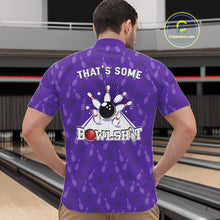 Load image into Gallery viewer, Custom Retro Bowling Team Shirts For Men That's some bowshit Funny Bowling Pattern Jerseys | Purple NQS11510