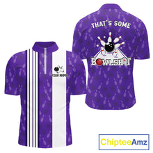 Load image into Gallery viewer, Custom Retro Bowling Team Shirts For Men That's some bowshit Funny Bowling Pattern Jerseys | Purple NQS11510