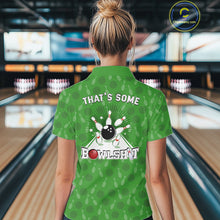 Load image into Gallery viewer, Custom Retro Bowling Team Shirts For Women That's some bowshit Funny Bowling Pattern Jerseys | Green NQS11511