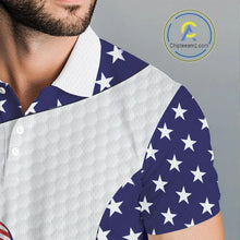 Load image into Gallery viewer, Personalized American flag golden retriever golf polo shirts for men custom name patriotic golf gifts NQS11518