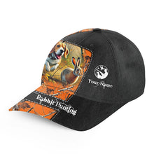 Load image into Gallery viewer, Rabbit hunting with Beagle 3D orange camo Custom hunting hat Unisex hunting Baseball hat NQS2237